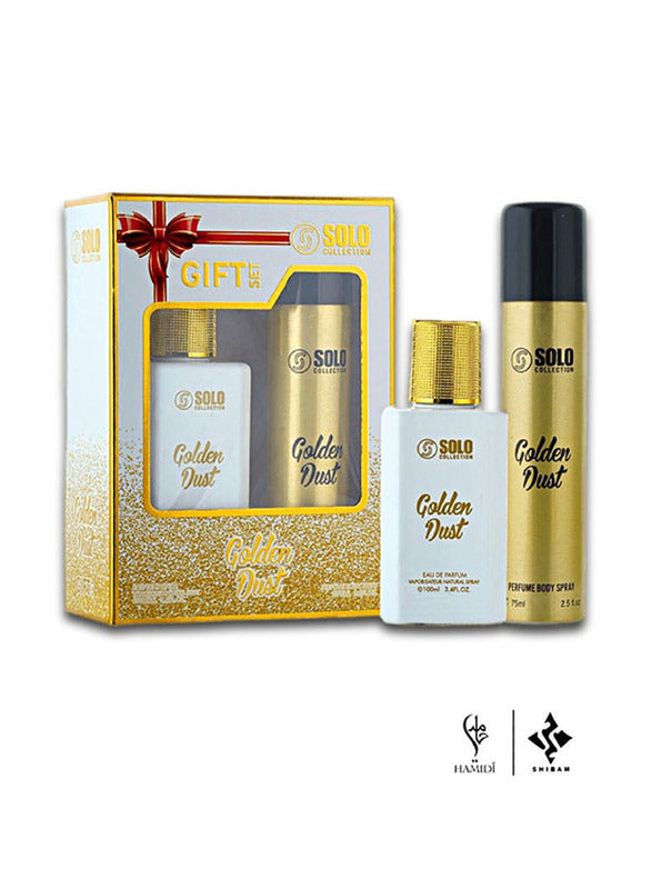 GOLDEN DUST PERFUME 2-PIECE SET SOLO COLLECTION by Hamidi, 100ml EDP, 75ml Body Spray - lutfi.sg