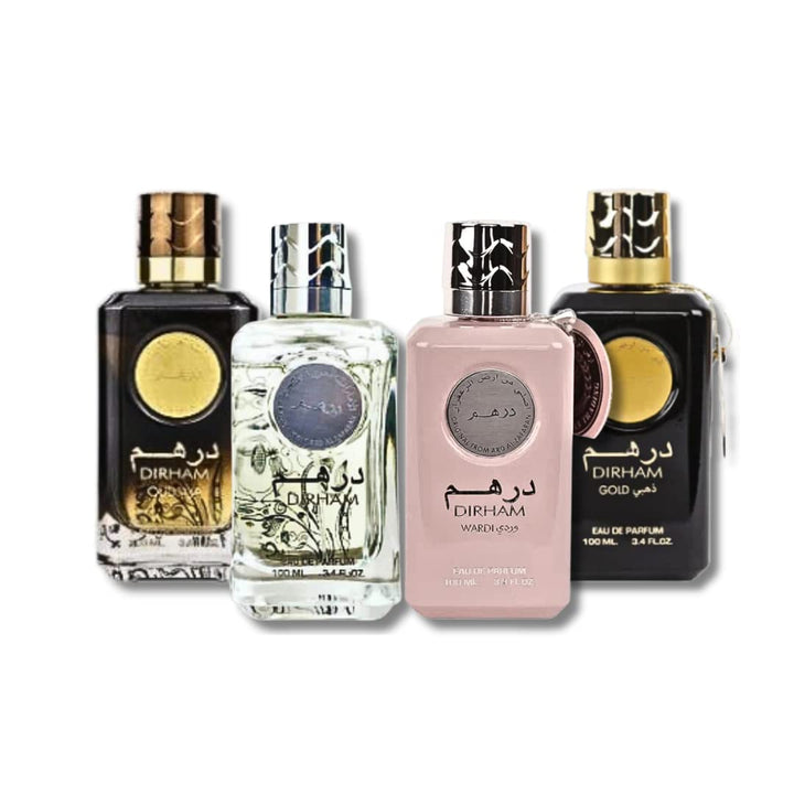 [BUNDLE 4 PCS MIX] DIRHAM COLLECTION - Wardi / Gold/ Silver / Oud EDP by Ard Al Zaafaran -100ml x 4 - lutfi.sg