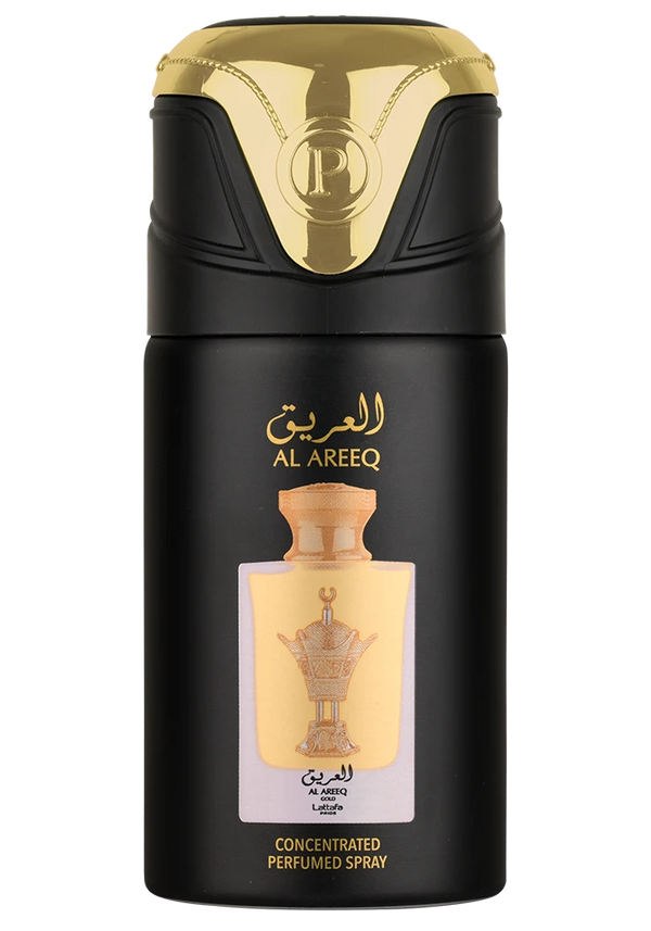 AL AREEQ GOLD Perfume Body Spray by Lattafa, 250ml - lutfi.sg