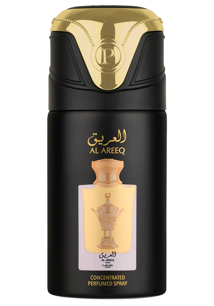 AL AREEQ GOLD Perfume Body Spray by Lattafa, 250ml - lutfi.sg