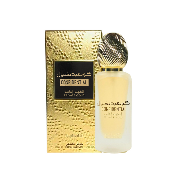 CONFIDENTIAL PRIVATE GOLD HAIR MIST by Lattafa, 50ml - lutfi.sg